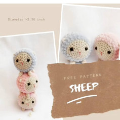 Free Crochet Pattern for Cute Stacked Sheep Amigurumi