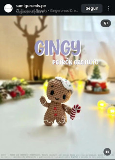 Gingy: Patrón Gratuito de Muñeco de Jengibre Amigurumi