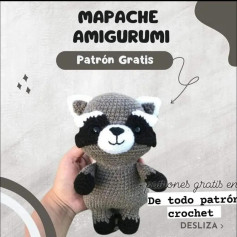 Guia para crochê amigurumi de guaxinim fofo, padrão gratuito