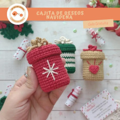 Guía para tejer cajitas de deseos navideños en crochet fácil