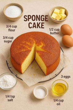 Halal Delight: Fluffy Vanilla Sponge Cake Bliss