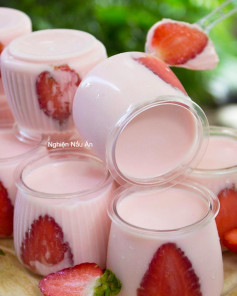 HƯỚNG DẪN CÁCH LÀM SỮA CHUA DÂU DẺO MỊN, CHUA NGỌT, SIÊU NGON TẠI NHÀ.