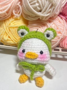 Hướng dẫn móc len amigurumi: Chú vịt con đội mũ đáng yêu