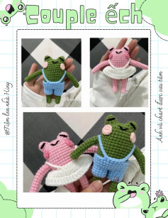 Hướng dẫn móc len cặp đôi ếch dễ thương, thời trang