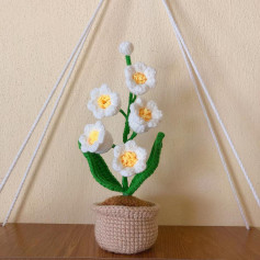 Hướng dẫn móc len chậu hoa linh lan chi tiết và dễ hiểu