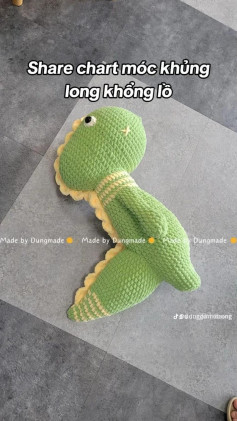Hướng dẫn móc len khủng long khổng lồ cực dễ thương