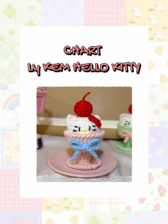 Hướng dẫn móc len ly kem Hello Kitty đáng yêu và dễ thương
