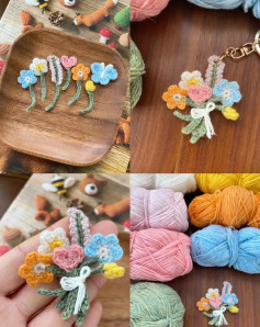 Hướng dẫn móc len tạo hình bó hoa mini dễ thương và sáng tạo