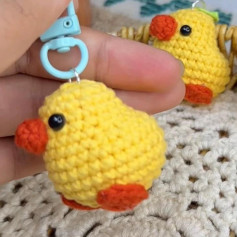 Hướng dẫn móc len vịt vàng dễ thương cho móc khóa