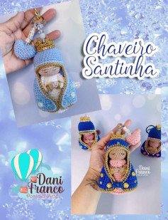Llavero de crochet de Virgencita hecho a mano por Dani Franco