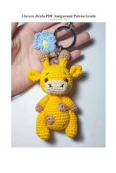 Llavero jirafa amigurumi fácil de hacer, patrón gratuito