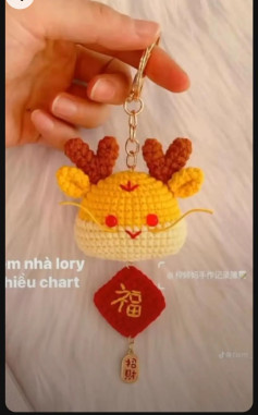 Lucky Dragon Crochet Pattern for a Cute Keychain Accessory
