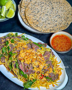 LƯU NGAY CÁCH LÀM GỎI BÒ SỐT THÁI CHUA CAY ĐẬM VỊ ĂN LÀ GHIỀN