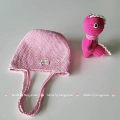Mũ hồng và thú nhồi bông, chart móc len dễ thương