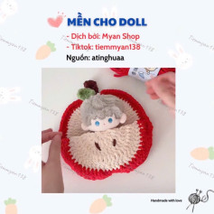 Mũ len hình quả táo dễ thương cho búp bê của bạn