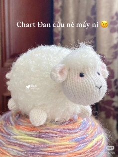 Crochet pattern: white wool sheep