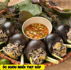 Ốc Bươu Nhồi Thịt Hấp Sả Chanh Đậm Đà