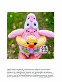 Patrón de amigurumi de estrella de mar con flotador de pato