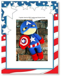 Patrón de Amigurumi del Capitán América en PDF Gratis