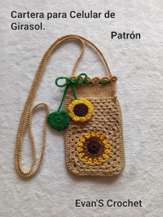 Patrón de Cartera de Girasol para Celular