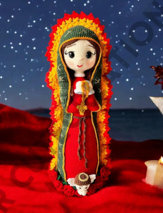 Patrón de crochet de la Virgen de Guadalupe amigurumi