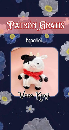 Patrón de crochet gratis: Vaca Kenji adorable