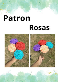 Patrón de Flores de Ganchillo: Rosas Coloridas