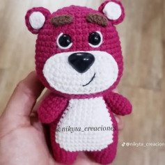 Patrón de ganchillo para osito rosa adorable