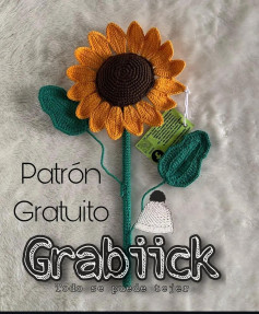 Patrón de Girasol de Ganchillo Gratis y Fácil