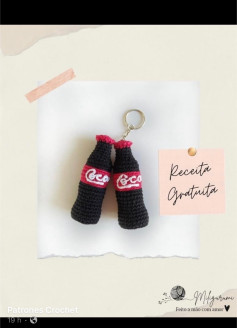 Patrón de llavero de botella de refresco a crochet