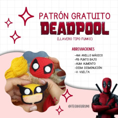 Patrón de llavero Funko de Deadpool a crochet gratis