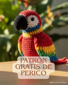 Patrón de loro colorido para principiantes en crochet