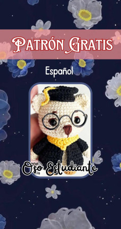 Patrón de oso estudiante de ganchillo en español