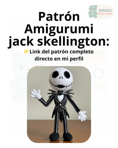 🖤🎃 Patrón gratuito de Jack Skellington amigurumi
