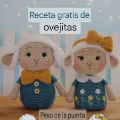 Patrón gratuito de ovejitas para puerta