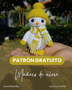 Patrón gratuito: Muñeco de nieve adorable para crochet