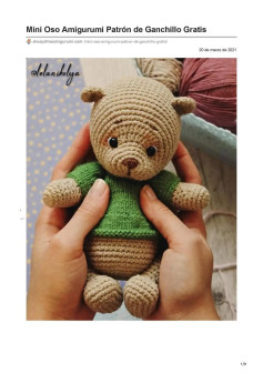 Patrón para Tejer un Mini Oso Amigurumi Adorable y Gratis