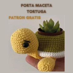 Porta maceta tortuga de crochet fácil y rápido