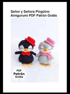 Señor y Señora Pingüino Amigurumi PDF Patrón Gratis