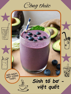 Sinh tố bơ việt quất thơm ngon, tươi mát cho ngày hè sảng khoái