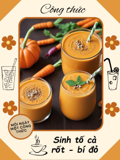 Sinh Tố Cà Rốt Bí Đỏ Tươi Mát Mùa Hè