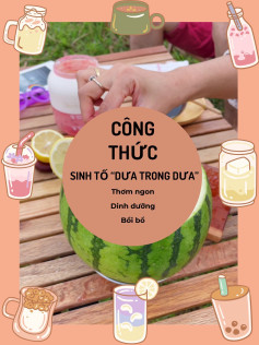 Sinh Tố Dưa Hấu Mát Lạnh Trong Vỏ Dưa Tươi
