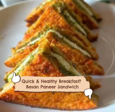 Spicy Paneer & Cheese Besan Toast Delight