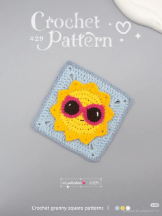Sunny Granny Square Crochet Pattern with Sunglasses