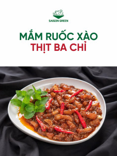Thịt ba chỉ xào mắm ruốc đậm đà, cay nồng hấp dẫn
