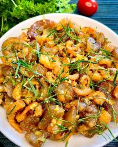 Tôm Khô Rim Tóp Mỡ Lá Chanh Giòn Thơm