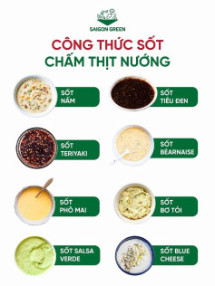 Tổng hợp công thức sốt, sốt nấm, sốt teriyaki sốt phô mai, sốt salsa verde, sốt tiêu đen, sốt besarnaise, sốt bơ tỏi, sốt blue cheese