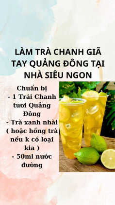 Trà Chanh Quảng Đông Tươi Mát, Hương Vị Giải Khát Tuyệt Vời