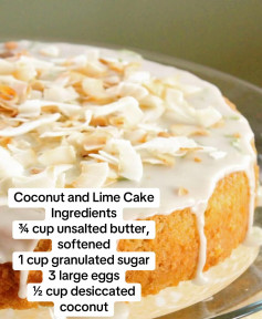 Tropical Sunshine Coconut Lime Sponge Cake Delight