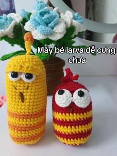 Tự làm búp bê larva dễ thương từ len với chart đơn giản